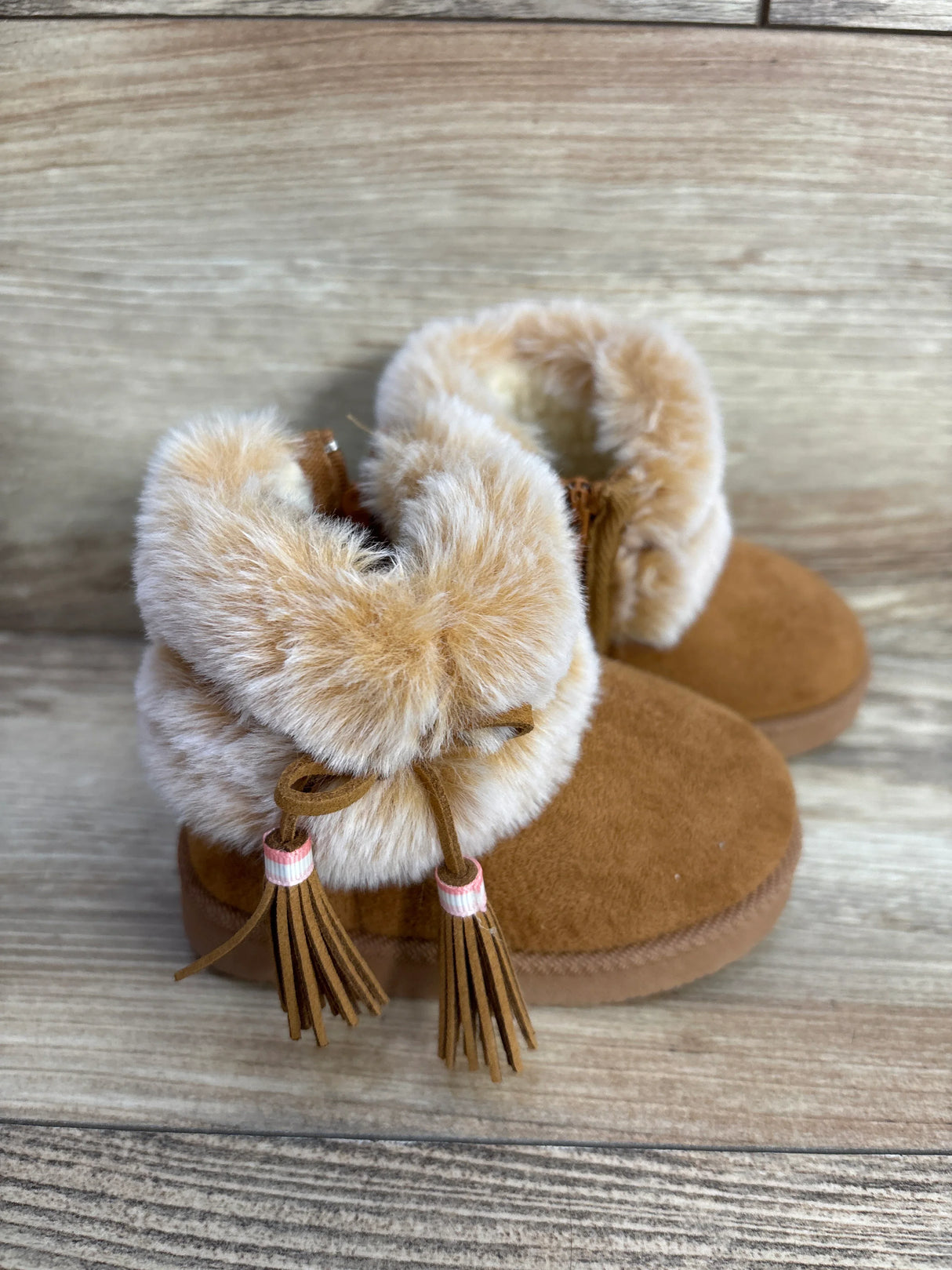 First Steps Soft Sole Faux Fur Boots Brown sz 3c