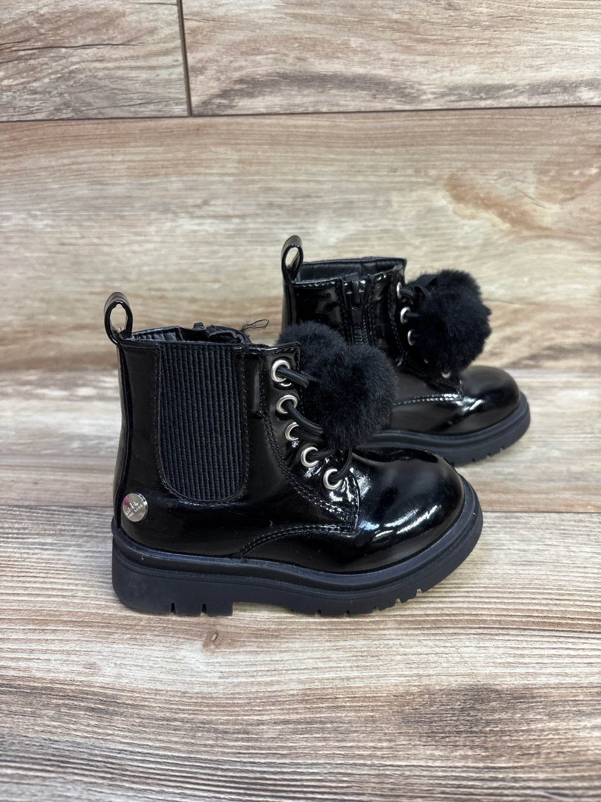 Nicole Miller Pom-Pom Zipper Boots Black sz 6c