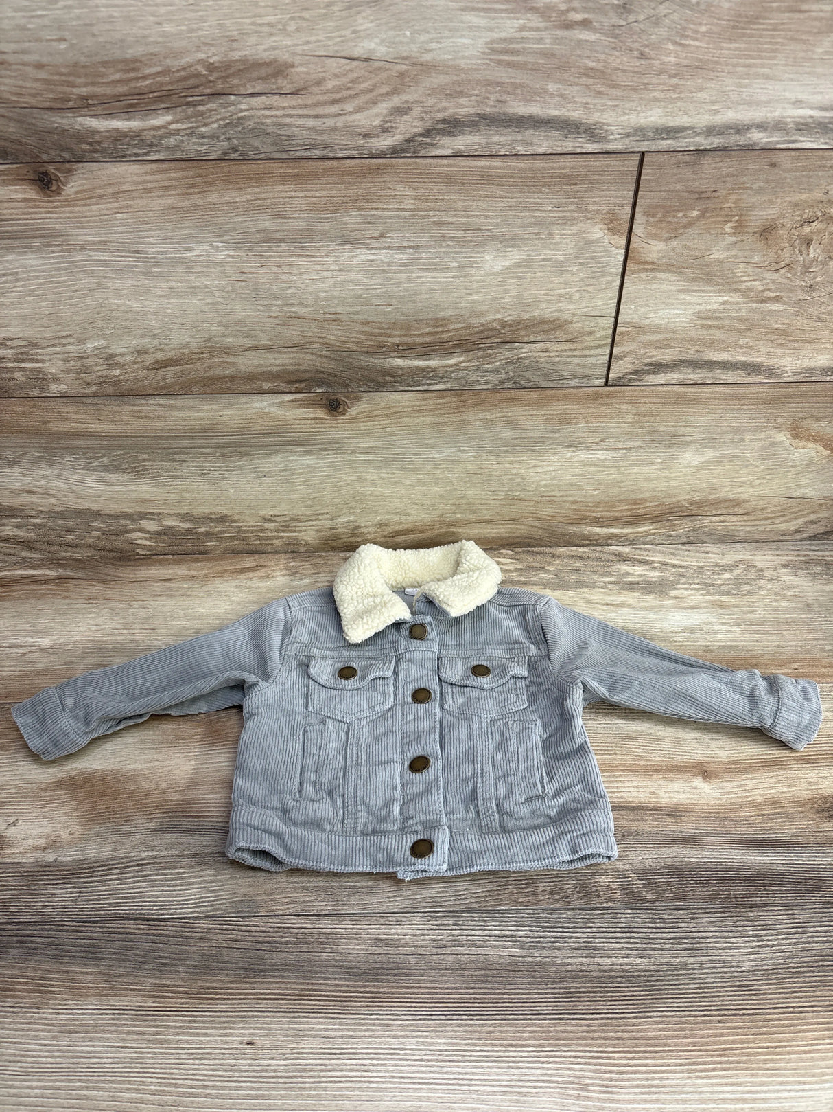 Jamie Kay Corduroy Sherpa Fleece Jacket Grey sz 6-12m
