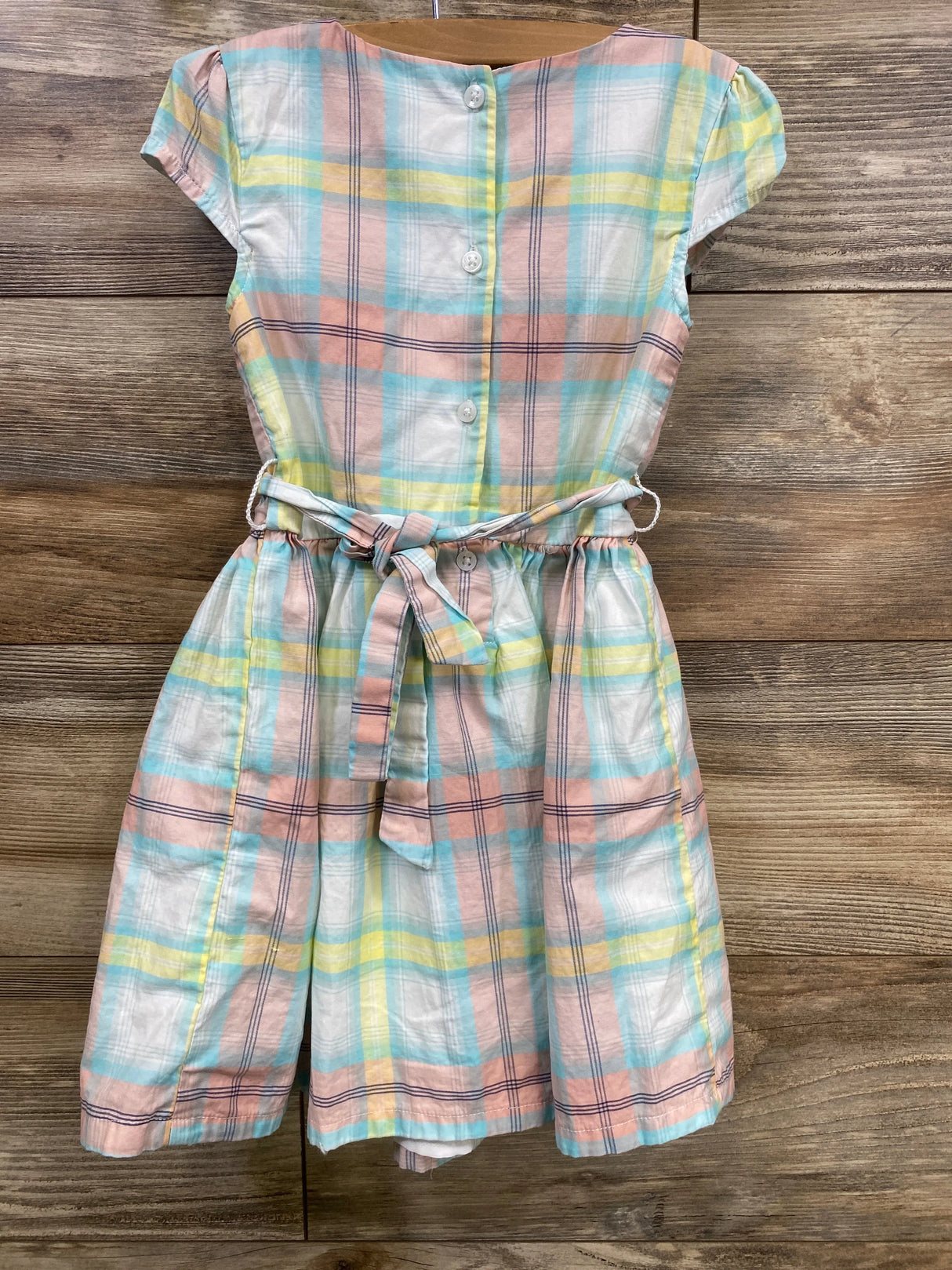 Carter's Cap Sleeve Plaid Dress White sz 4T - Me n Mommy To Be