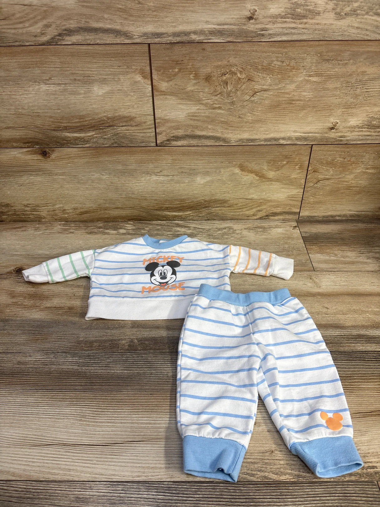 Disney Baby 2pc Mickey Mouse Sweatshirt & Bottoms Set White sz 0-3m