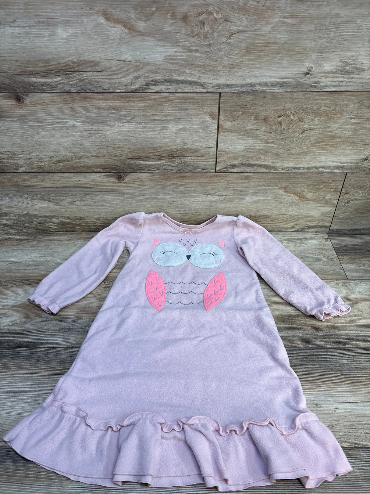 Simple Joys Pink Owl Fleece Nightgown sz 4-5T