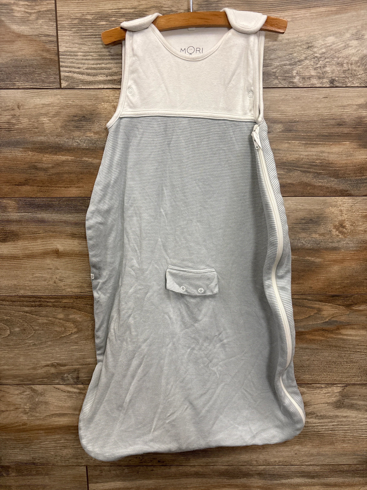 Mori Clever Summer Sleep Sack 0.5 TOG Green Stripe sz 0-2Y