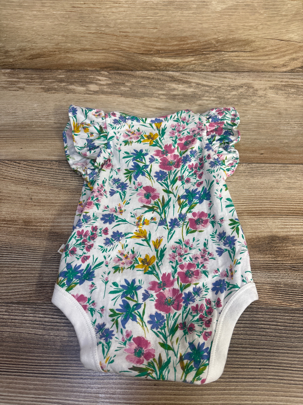 Baby Gap Flutter Sleeve Floral Bodysuit White sz 0-3m