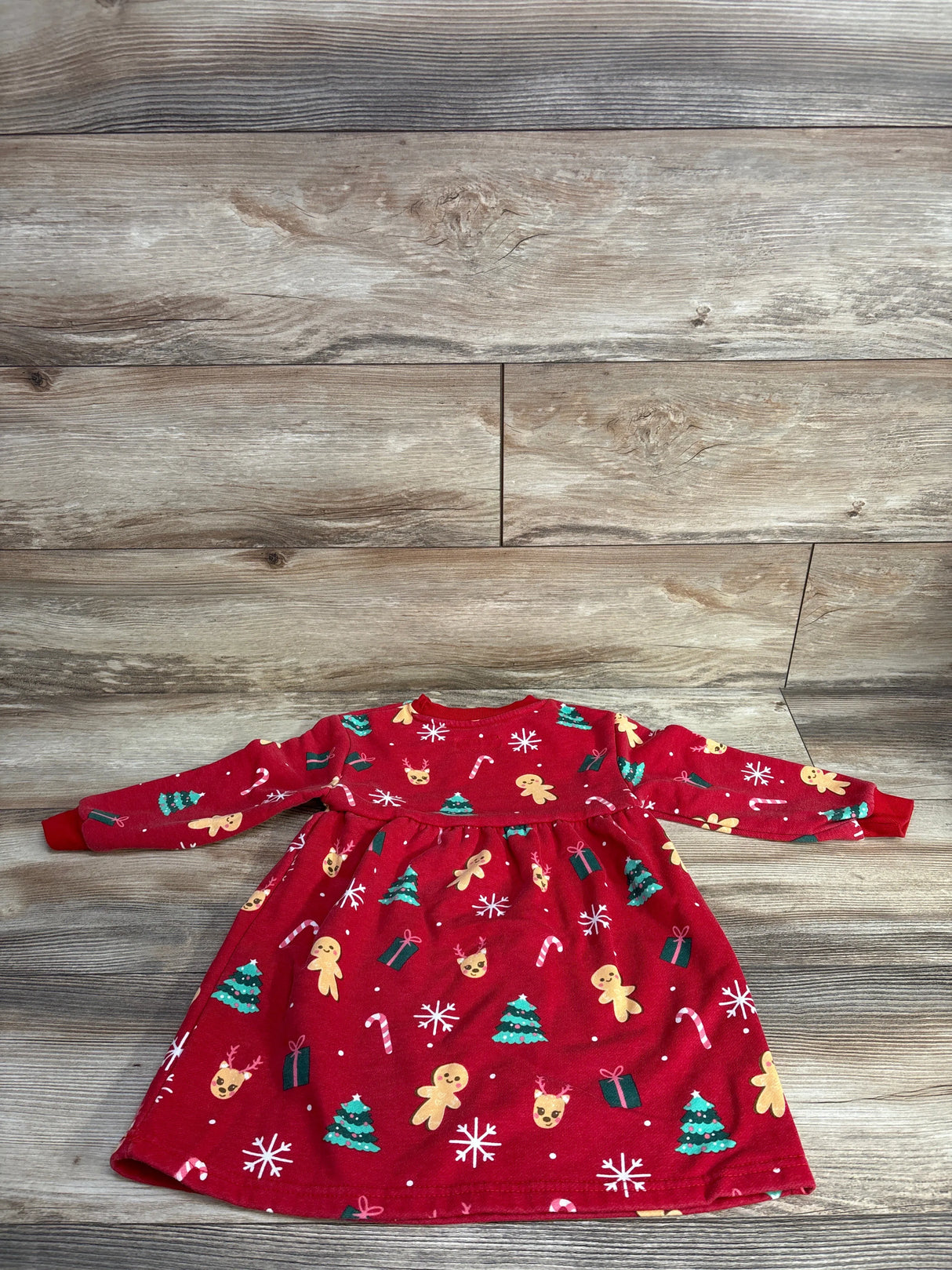 Primark Cares Christmas Sweatshirt Dress Red sz 3-4T
