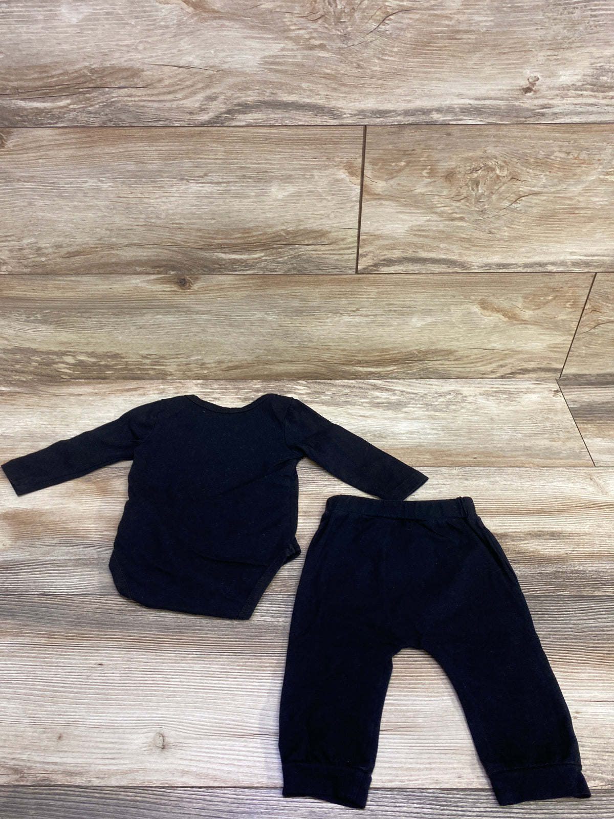 2pc Skeleton Bodysuit & Pull On Pants Set Black sz 3-6m