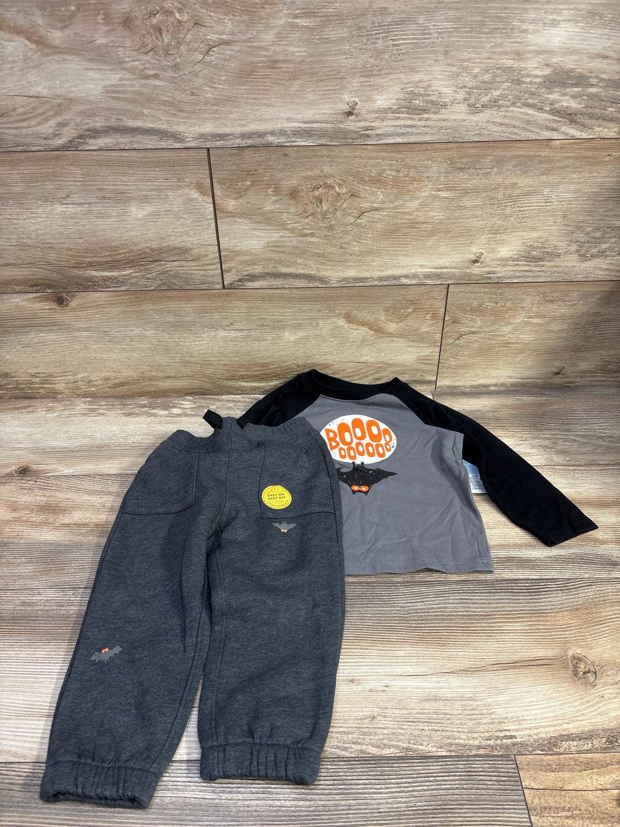 NEW Cat & Jack 2pc Boo Shirt & Joggers Set Black sz 2T