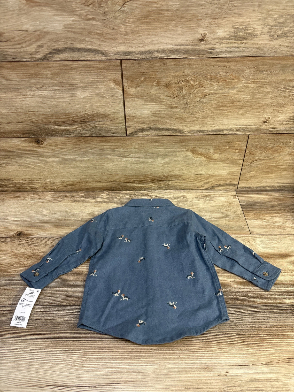 NEW OshKosh Button Up Shirt Blue sz 12m