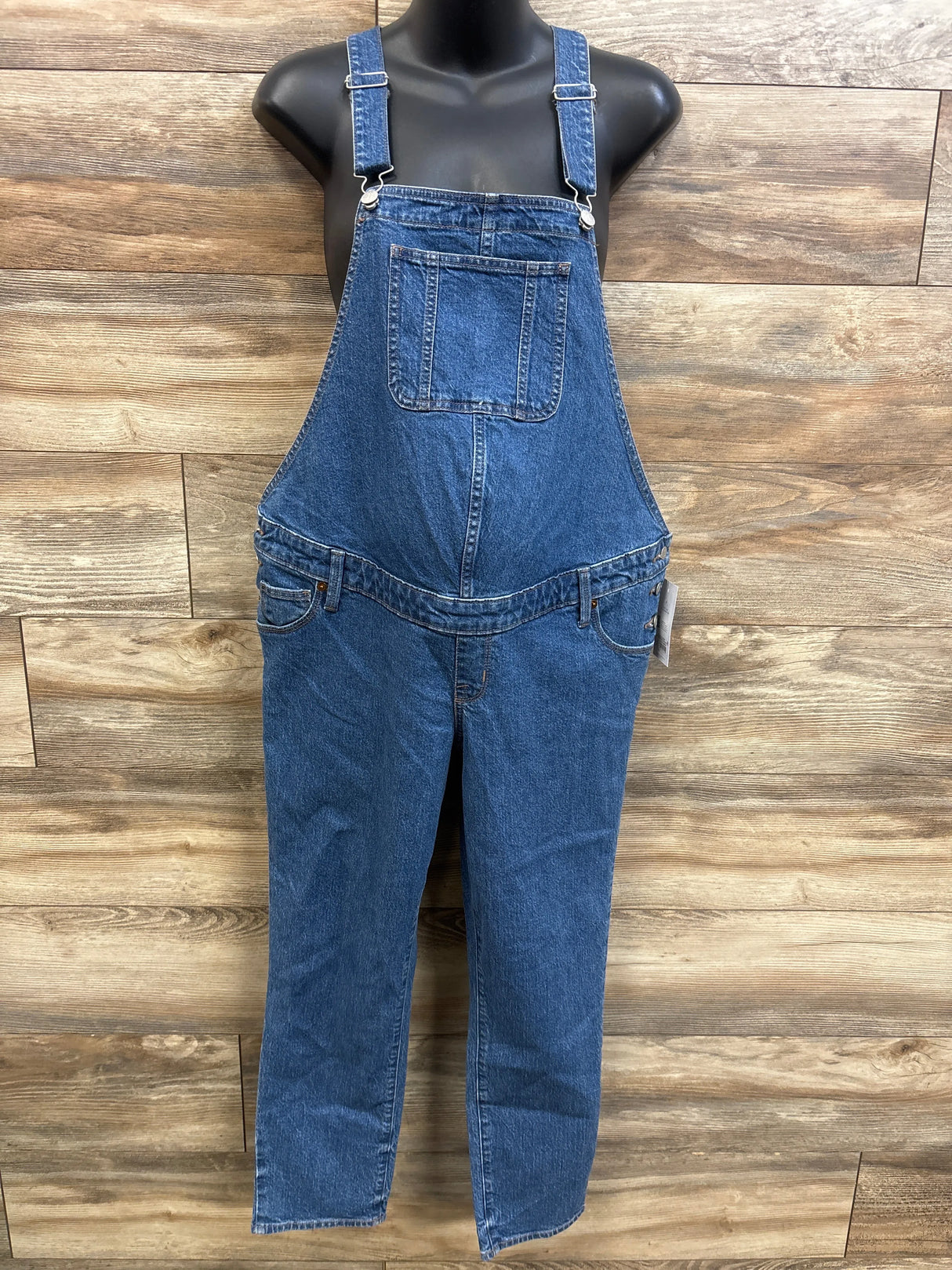 NEW Isabel Maternity Denim Overalls Blue sz Medium (8)