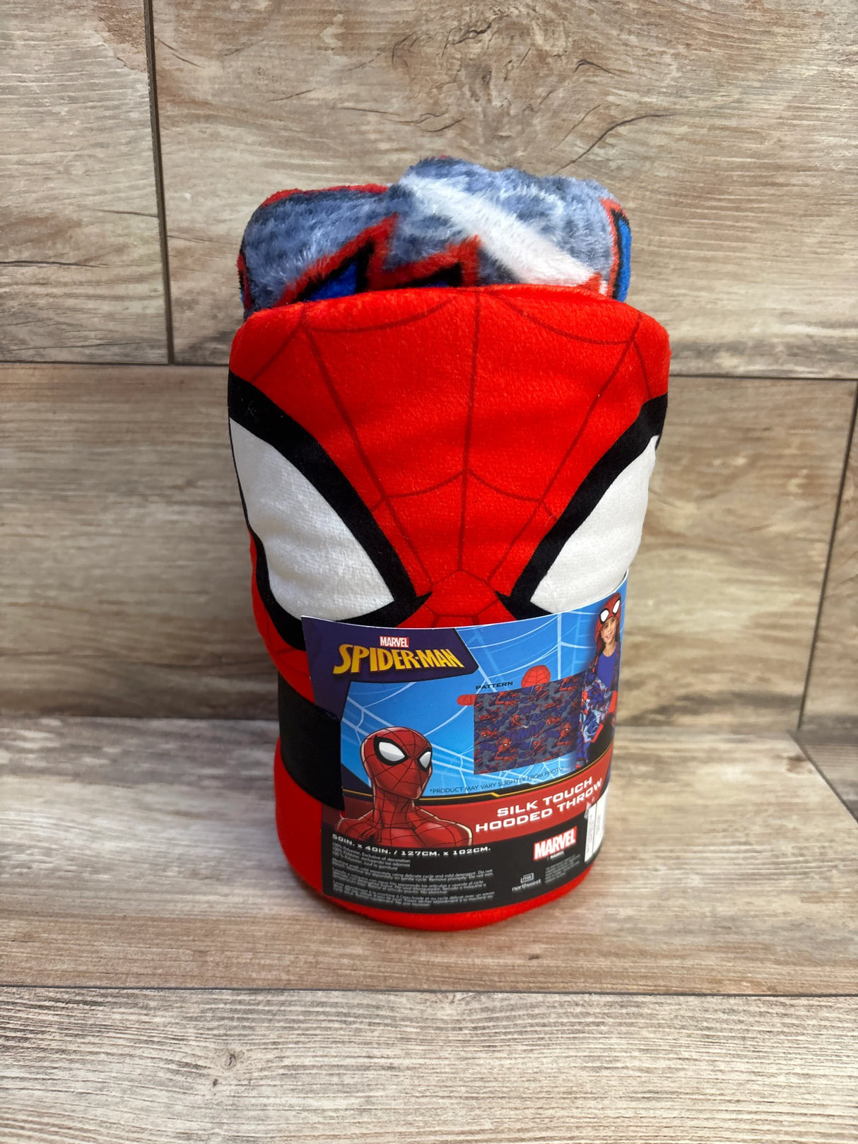 NEW Marvel Spider-Man Web Blast Hooded 3D Hood Throw Blanket 40x50''