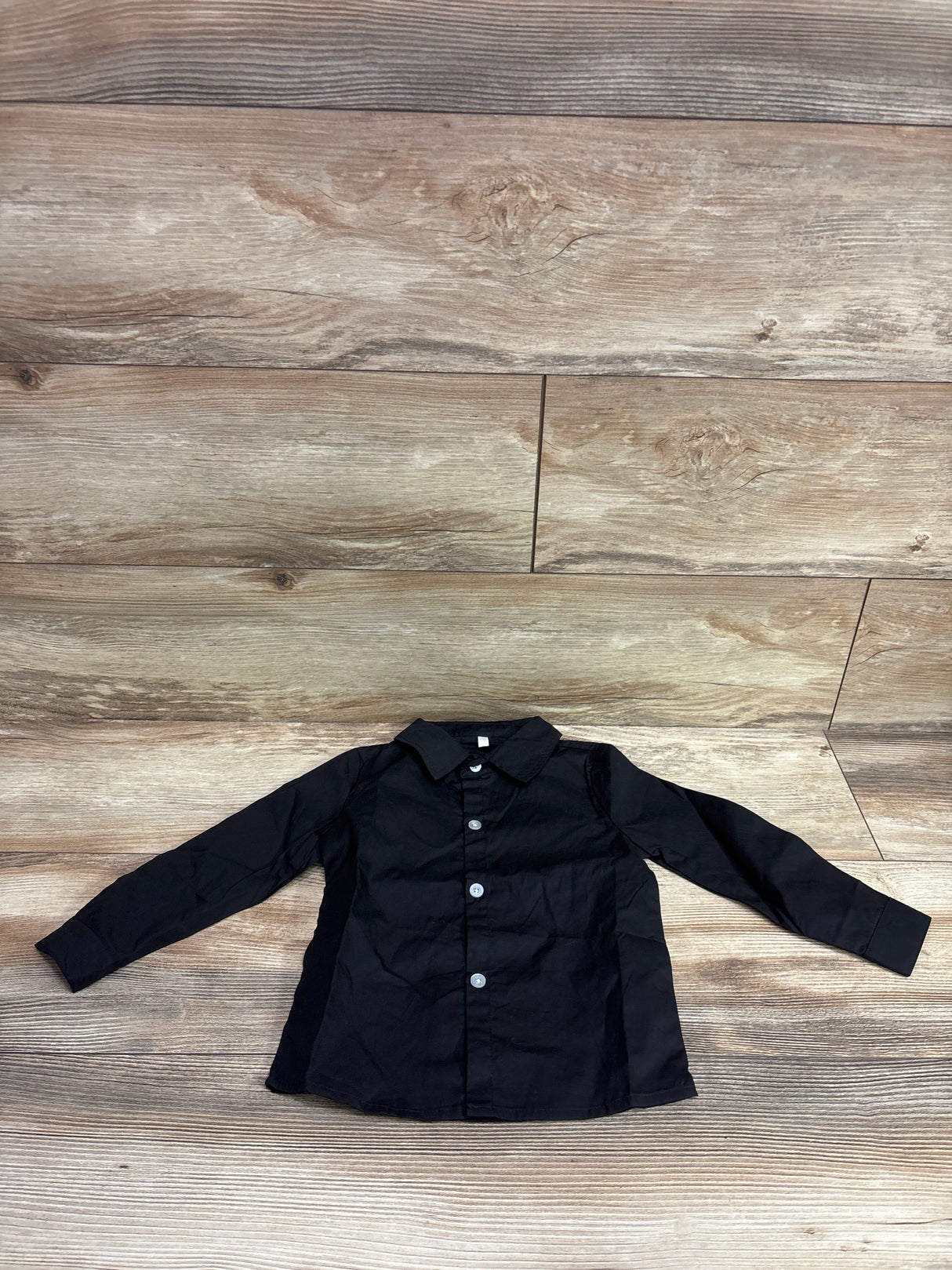 Long Sleeve Button-Up Shirt Black sz 3/4T