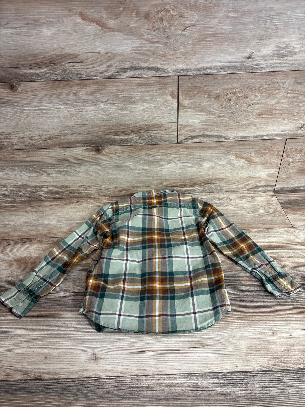 Janie & Jack Plaid Flannel Shirt Green sz 5T