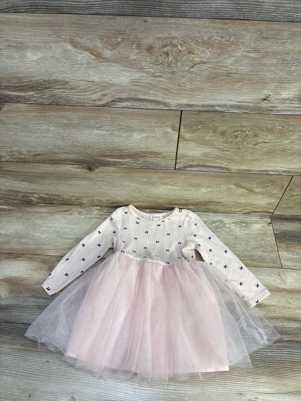 Cat & Jack Long Sleeve Knit Tulle Dress Pink sz 2T