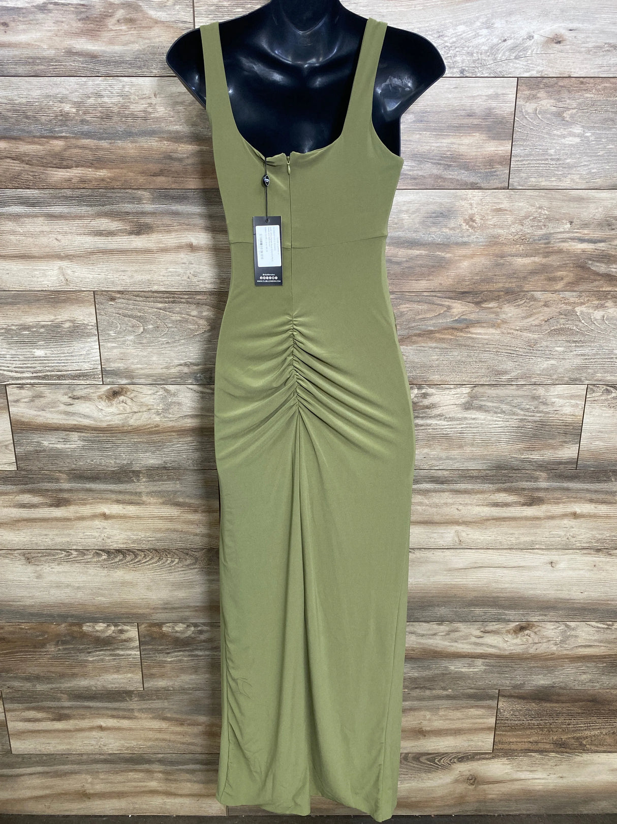 NEW Club L Maternity Avril Square Neck Maxi Dress Olive sz 6/Small - Me n Mommy To Be