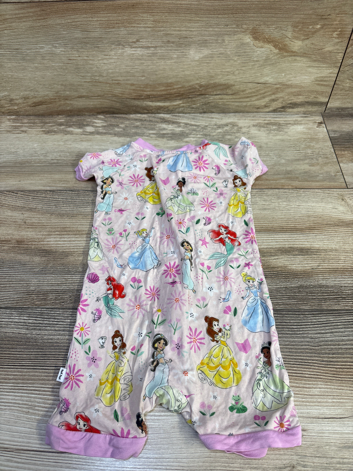 Little Sleepies x Disney Princess Shorty Zippy Sleeper Pink sz 12-18m