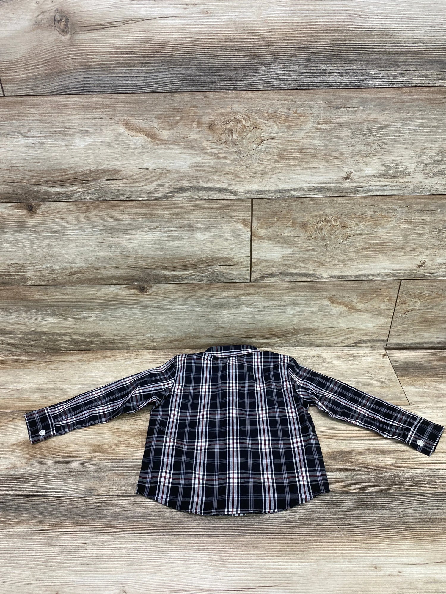 NEW Nautica Plaid Button Up Shirt Black sz 2T - Me n Mommy To Be