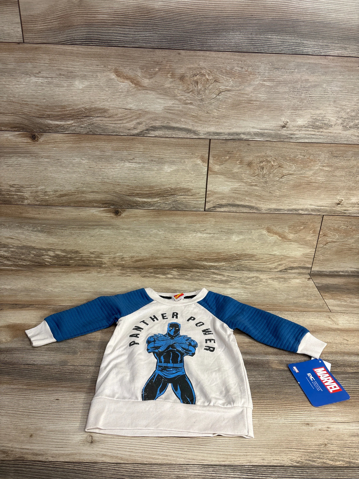 NEW Marvel Comics Panther Power Ribbed Sweater Blue sz 5T