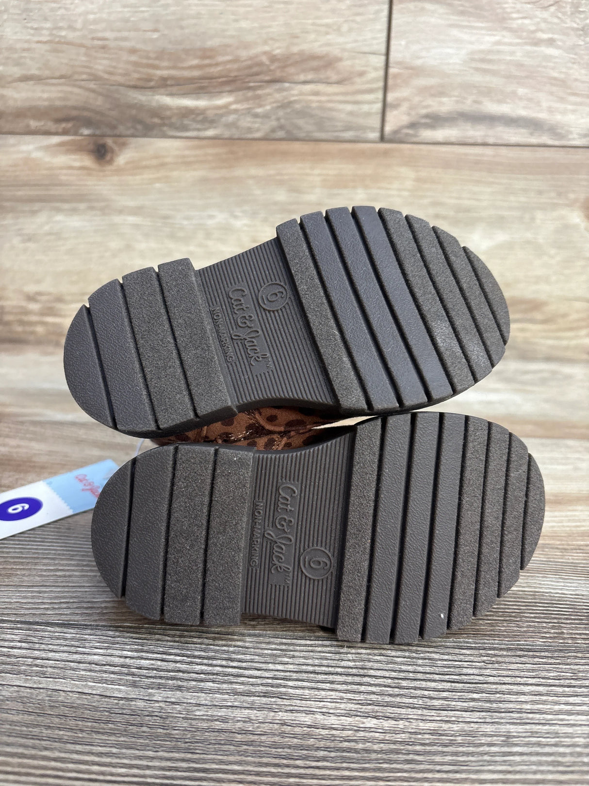 NEW Cat & Jack Toddler Girls' Amaya Zipper Leopard Print  Combat Boots Brown Sz 6c