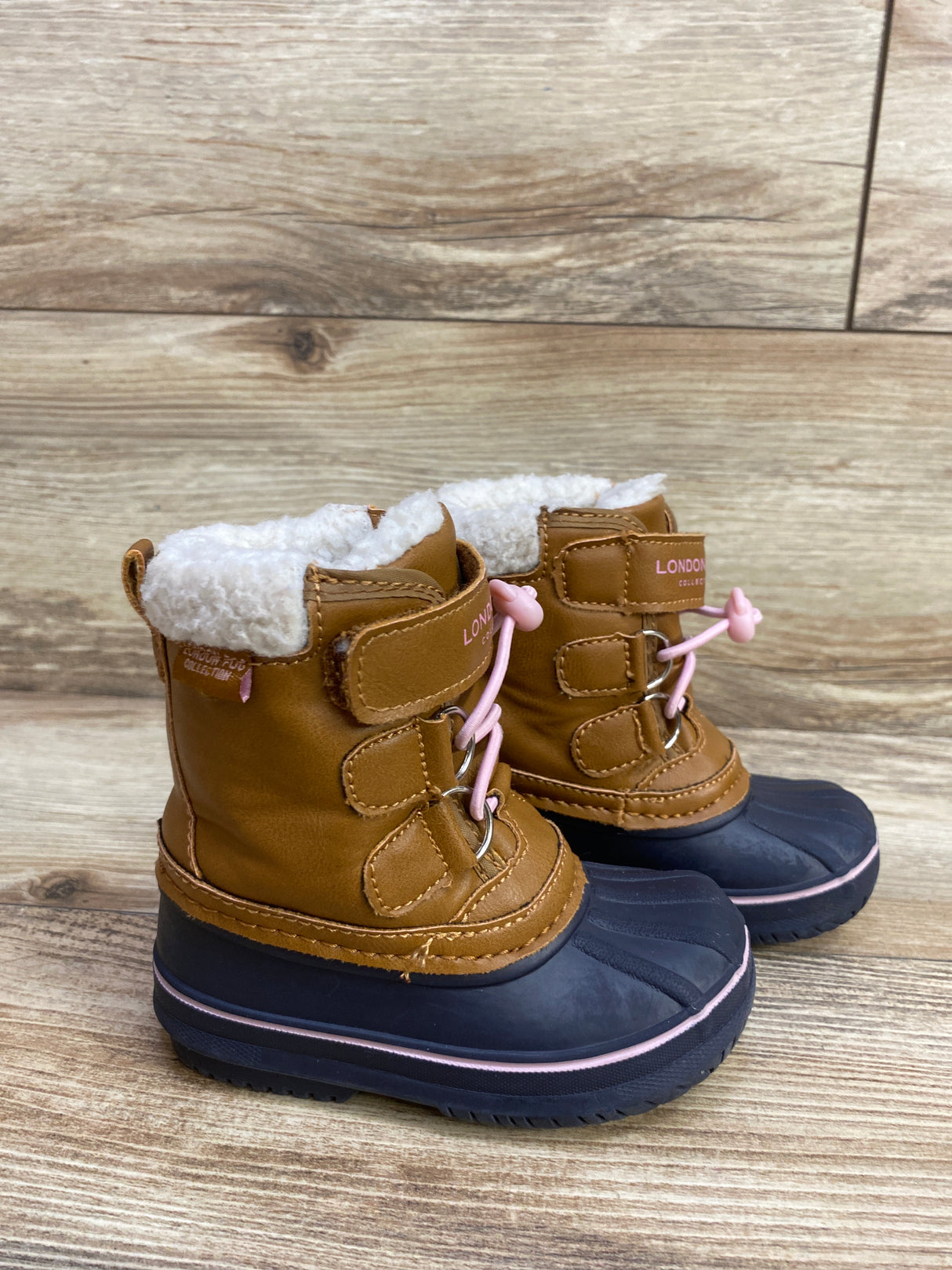 London Fog Faux Fur Winter Snow Boots Brown sz 5c