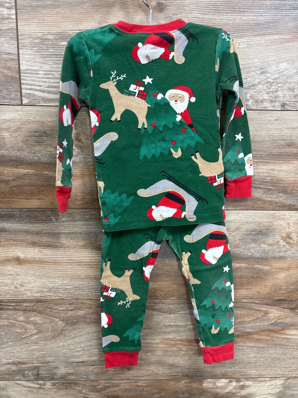 Carter's 2pc Christmas Pajama Set Green sz 2T