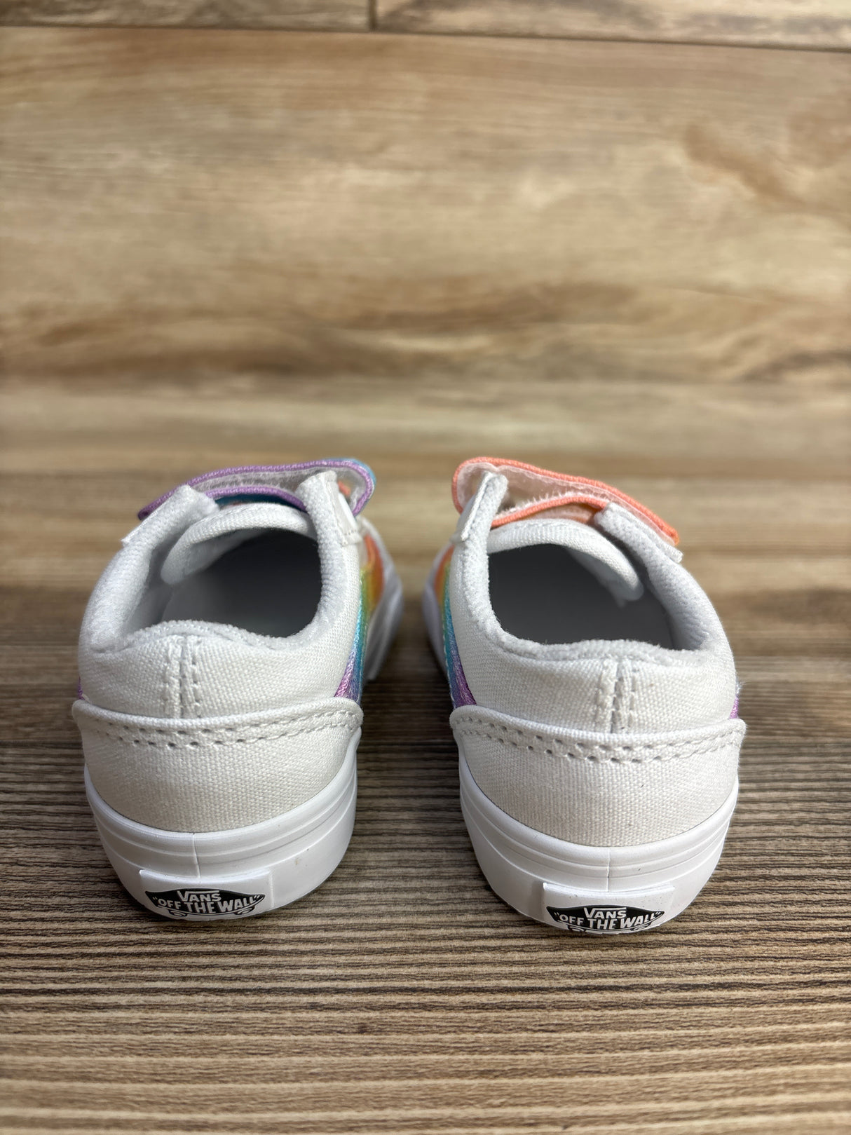 NEW Vans Old Skool V 'Rainbow True White' Sneakers sz 5c
