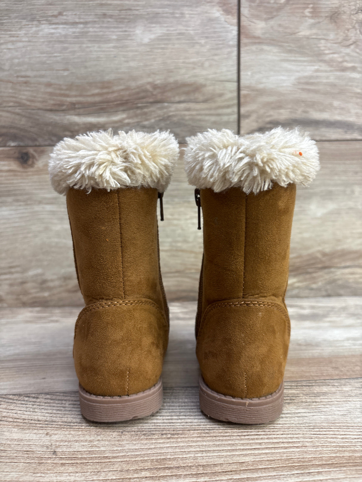 Cat & Jack Honor Faux Fur Trin Suede Boots Brown sz 5c