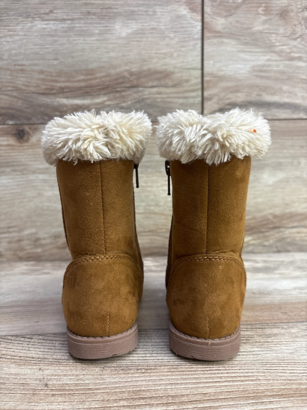 Cat & Jack Honor Faux Fur Trin Suede Boots Brown sz 5c