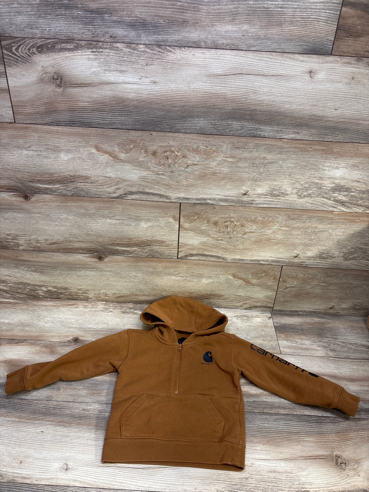 Carhartt Half Zip Hooded Sweatshirt Brown sz 3T