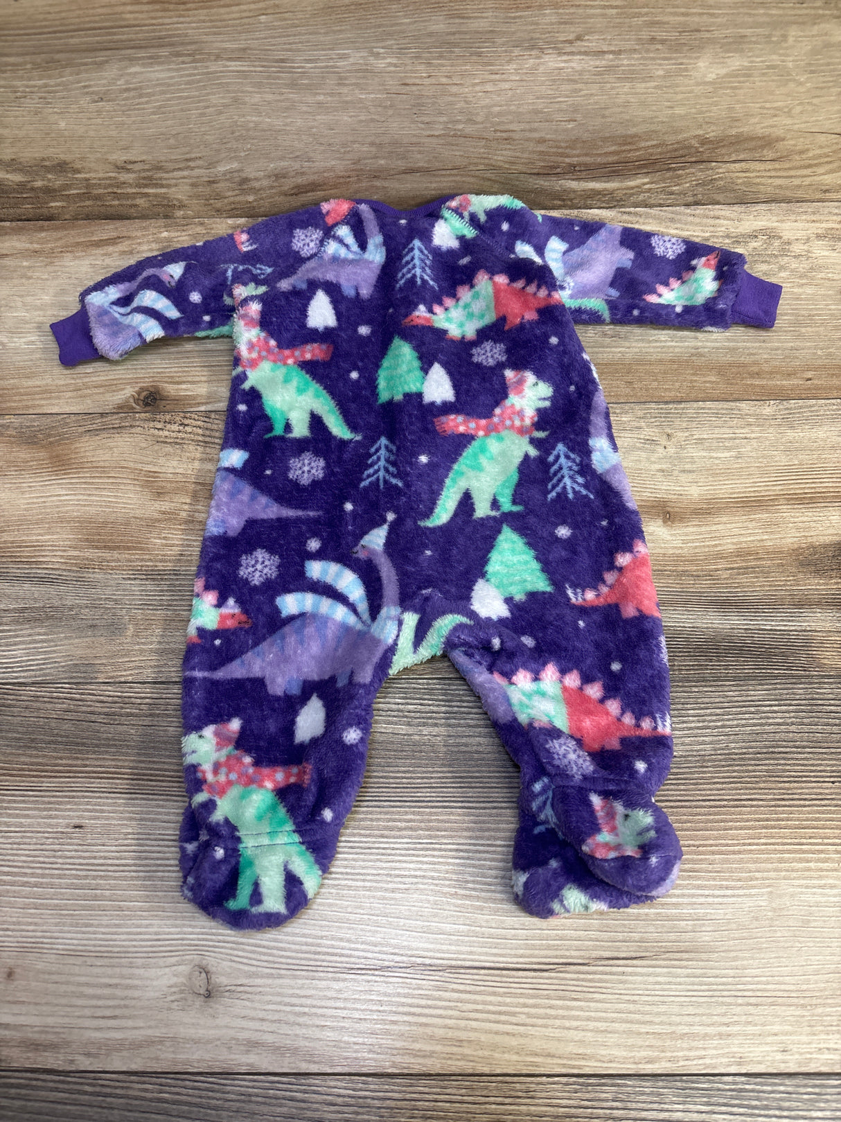 Children's Place Winter Dino Blanket Sleeper Purple sz 0-3m