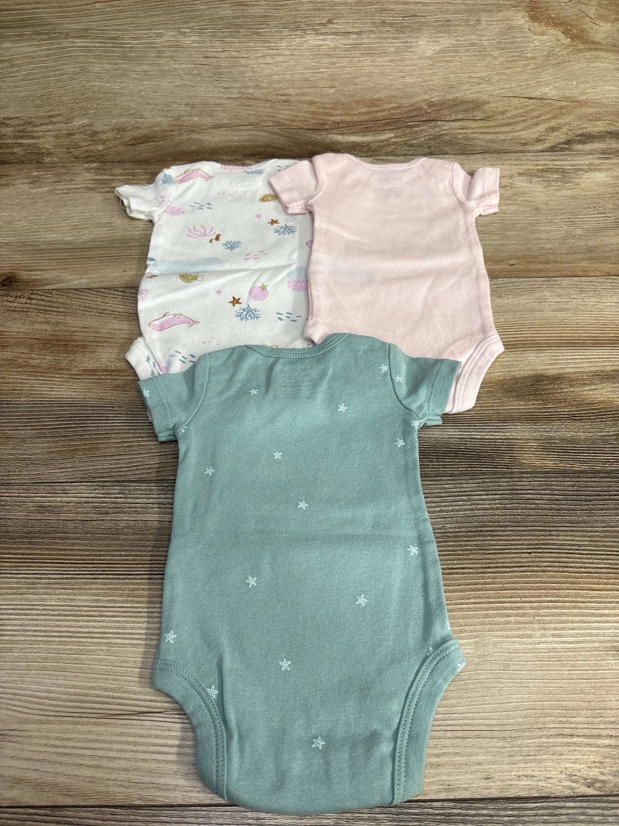 Just One You 3pk Beach Bodysuit Mint sz Newborn