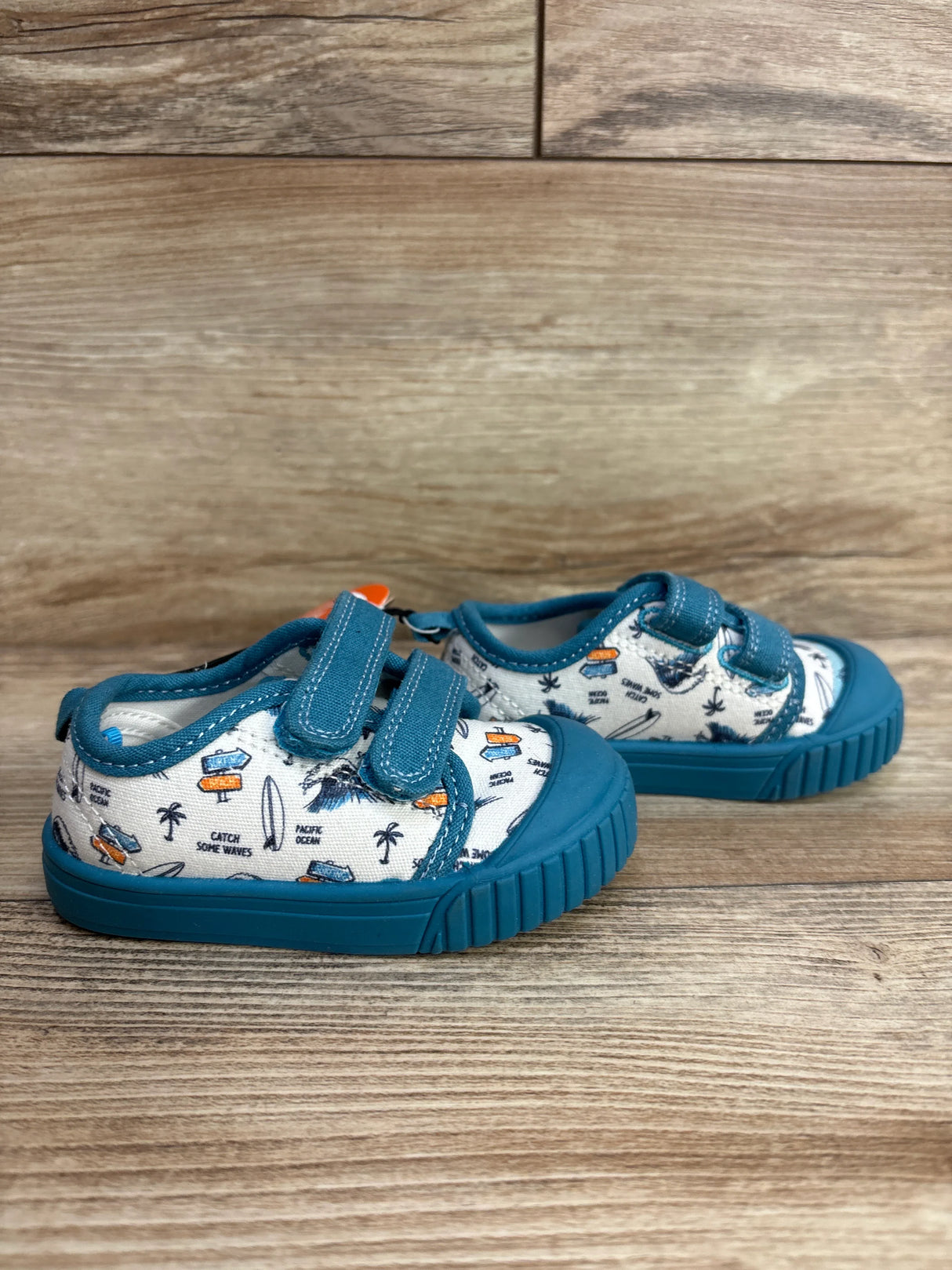 NEW Wonder Nation Two Strap Bump Toe Sneakers, Blue sz 4c