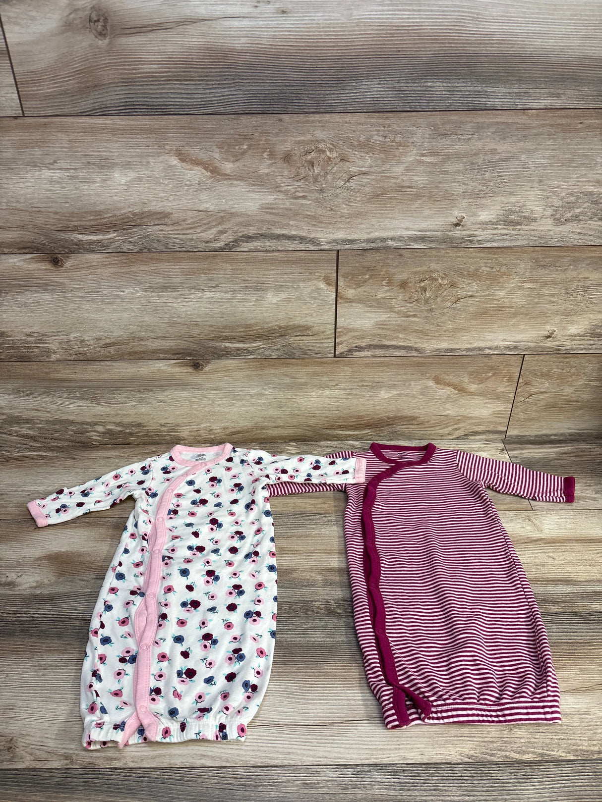 Touched by Nature Organic Kimono Gowns 2pk in Blush Blossom sz 0-6m