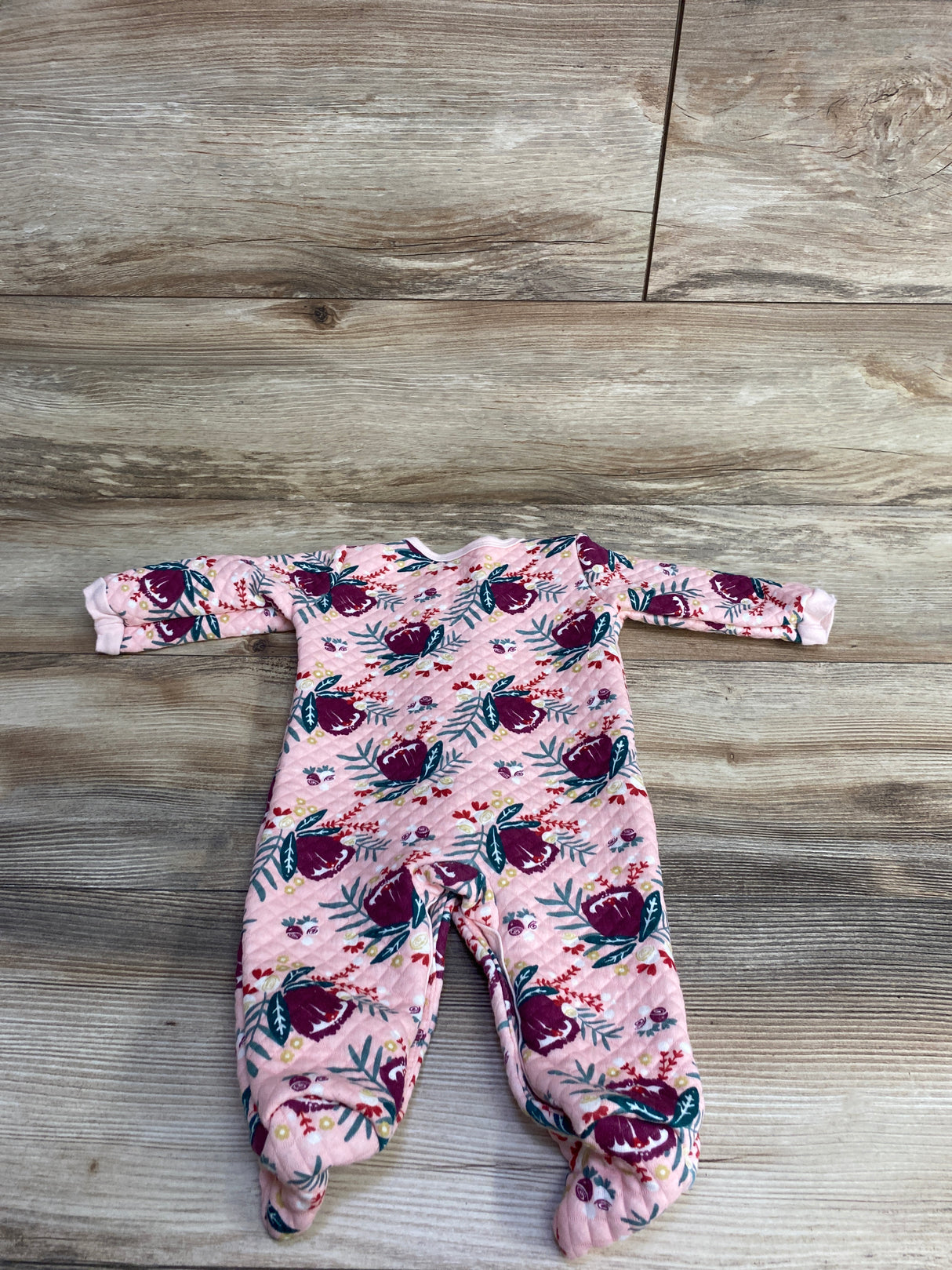 Chick Pea Quilted Floral Sleeper Pink sz 0-3m