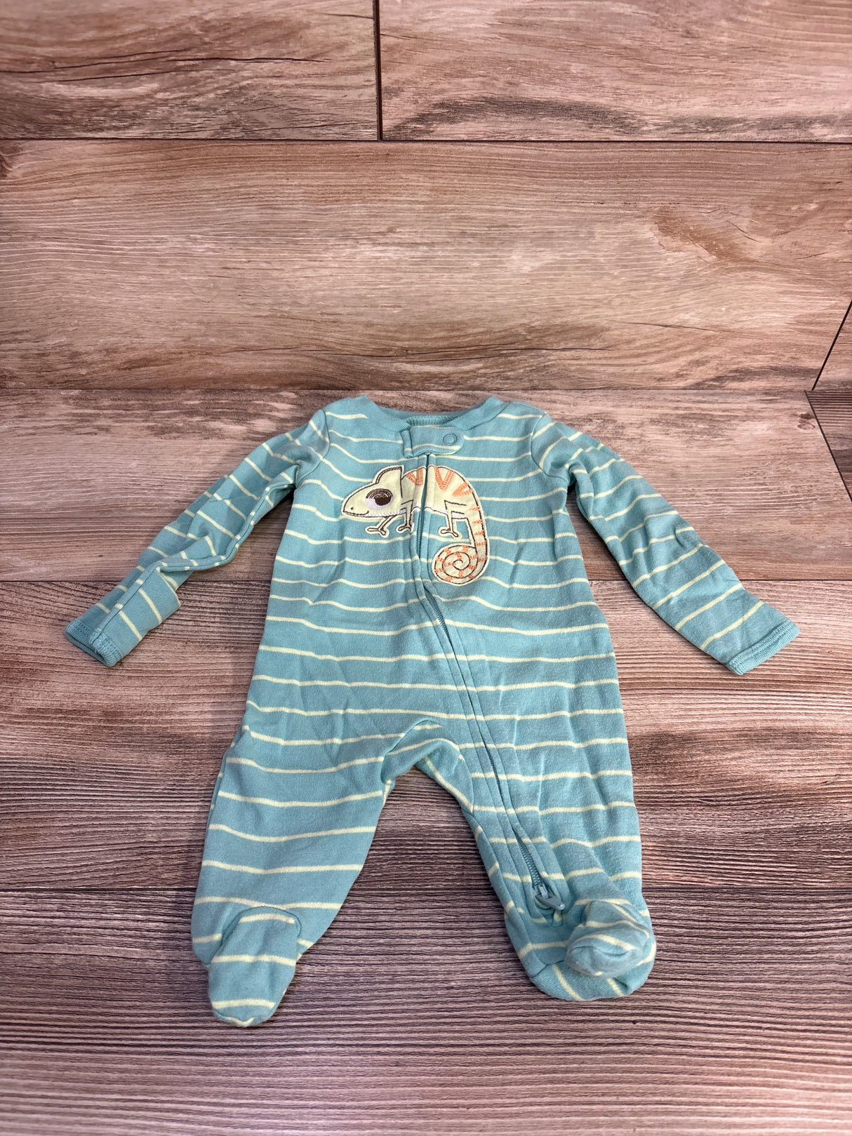 Carter's Striped Chameleon Sleeper Green sz Newborn
