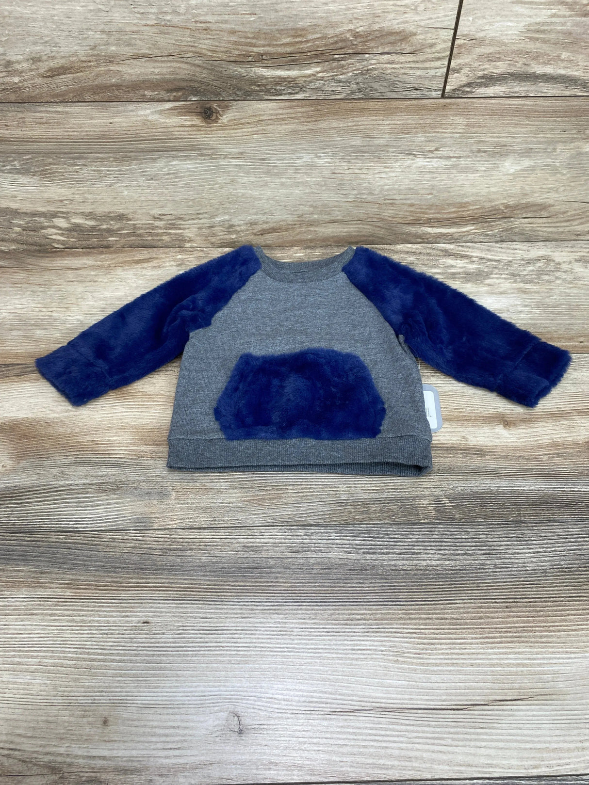 NEW Rene Rofe Plush Sweatshirt Navy/Grey sz 3-6m - Me n Mommy To Be