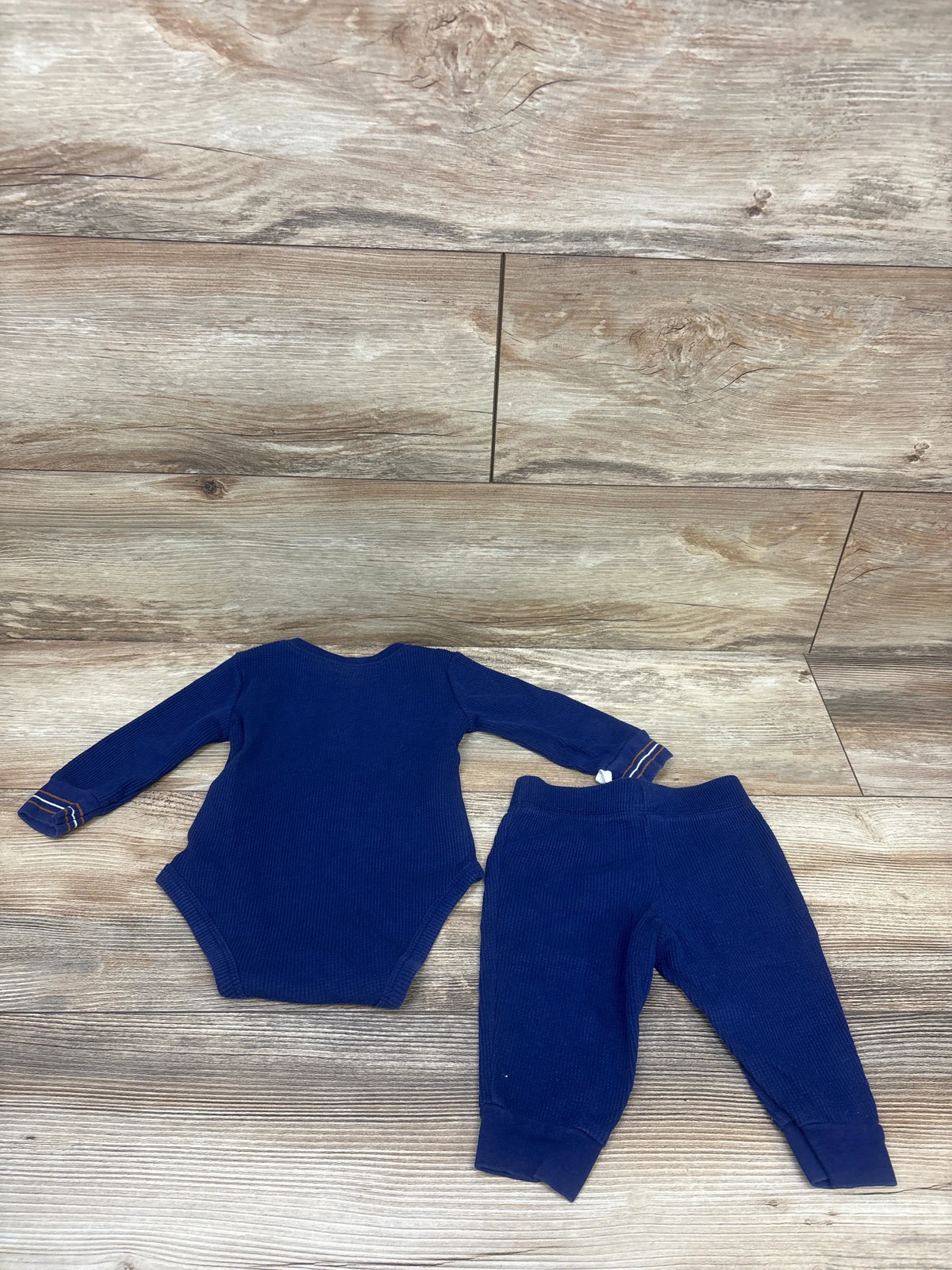 Carter's 2pc Waffle Knit Henley Bodysuit & Pants Set Blue sz 6m