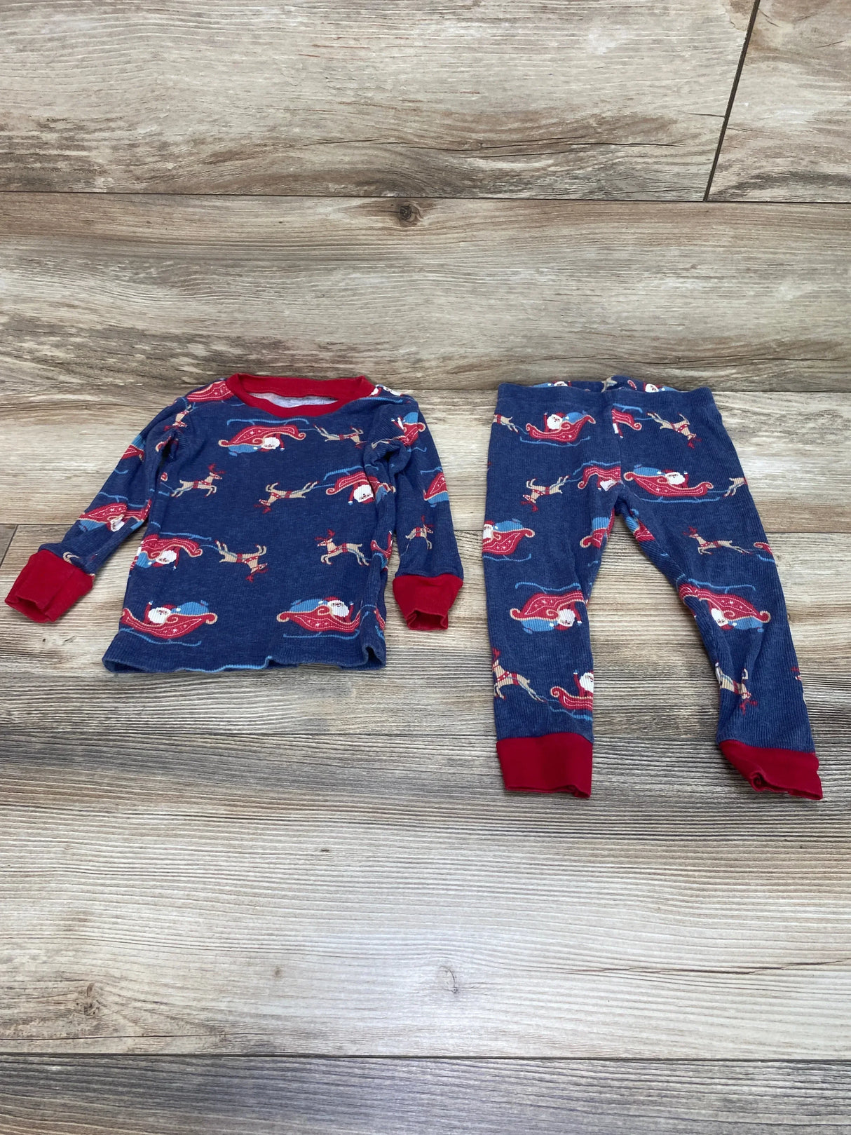 Just One You 2pc Santa Pajama Set Blue sz 18m - Me n Mommy To Be