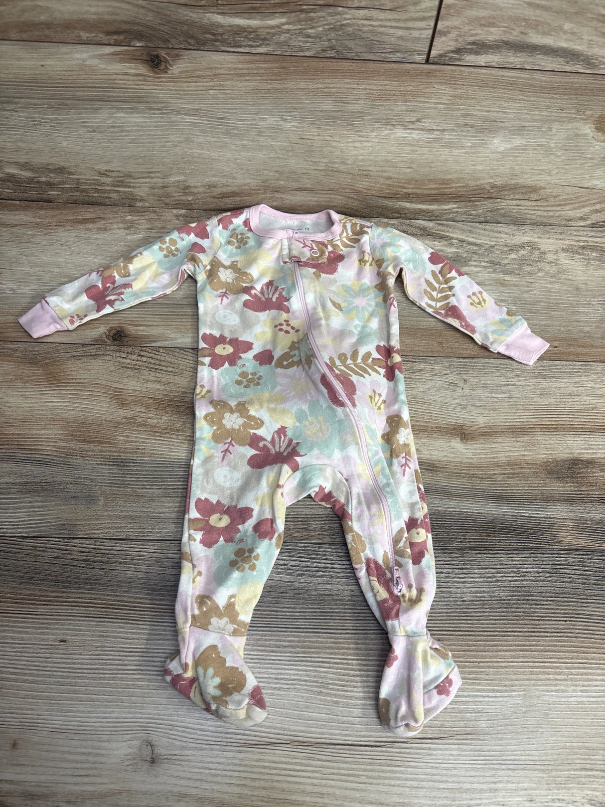 Member's Mark Floral Sleeper Cream sz 6m