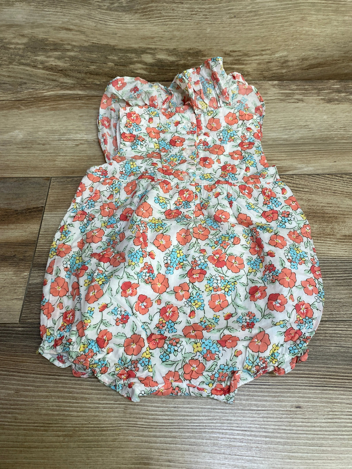 Janie and Jack Floral Ruffle Sleeve Romper White sz 6-12m - Me n Mommy To Be