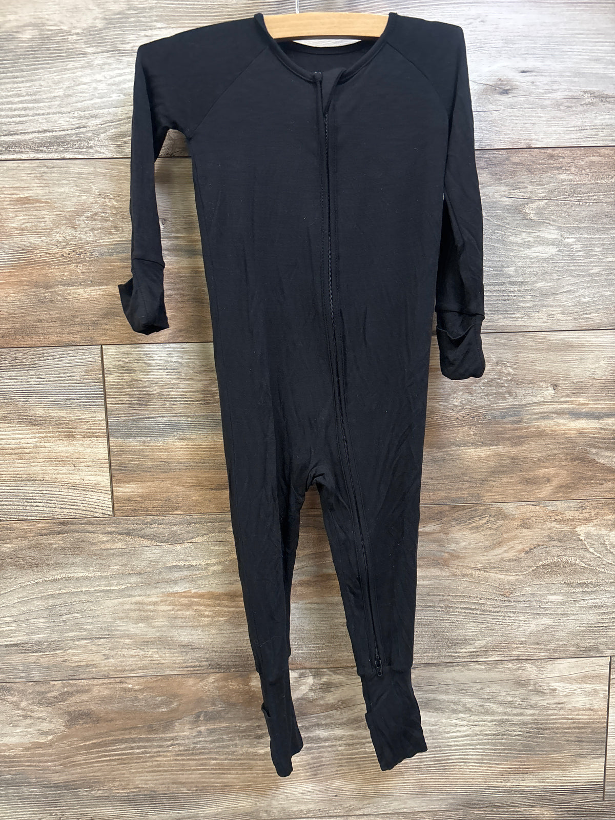 Little Sleepies Solid Bamboo Convertible Sleeper Black sz 12-18m