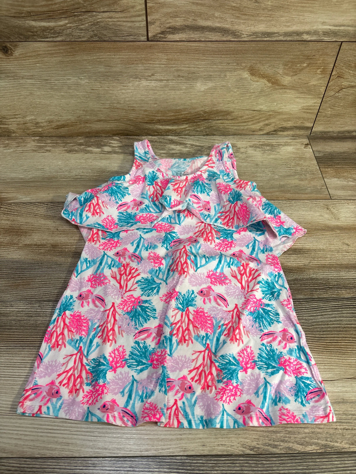 EGG Coral Print Sun Dress Pink sz 2T