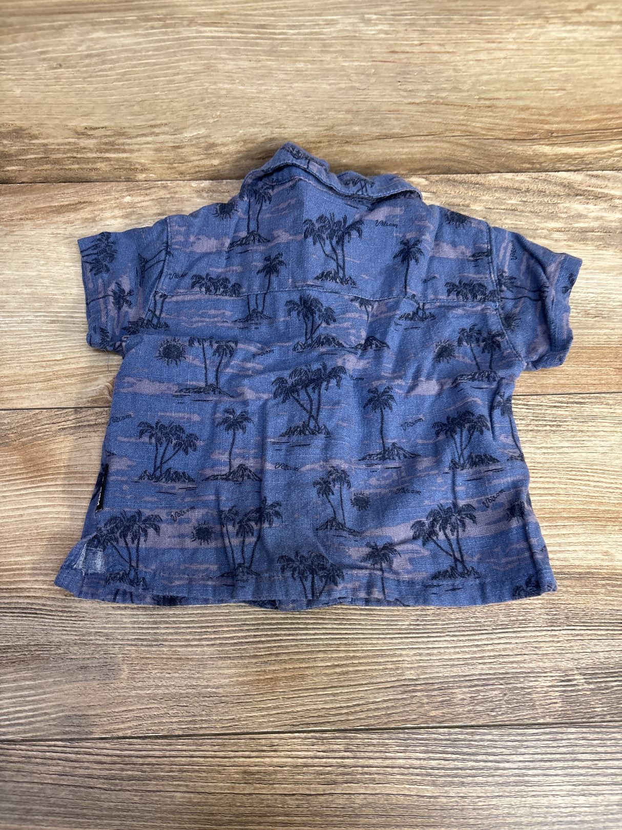 Volcom Linen Button Down Shirt Blue sz 12m