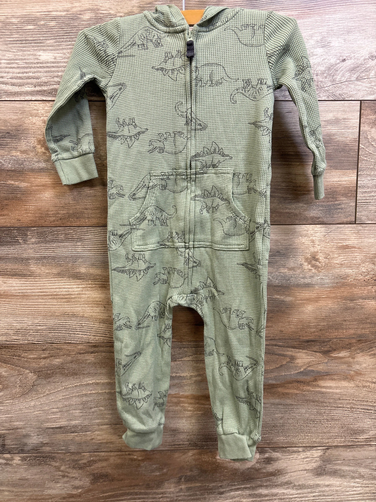 Carter's Waffle Knit Hooded Coverall Green sz 18m