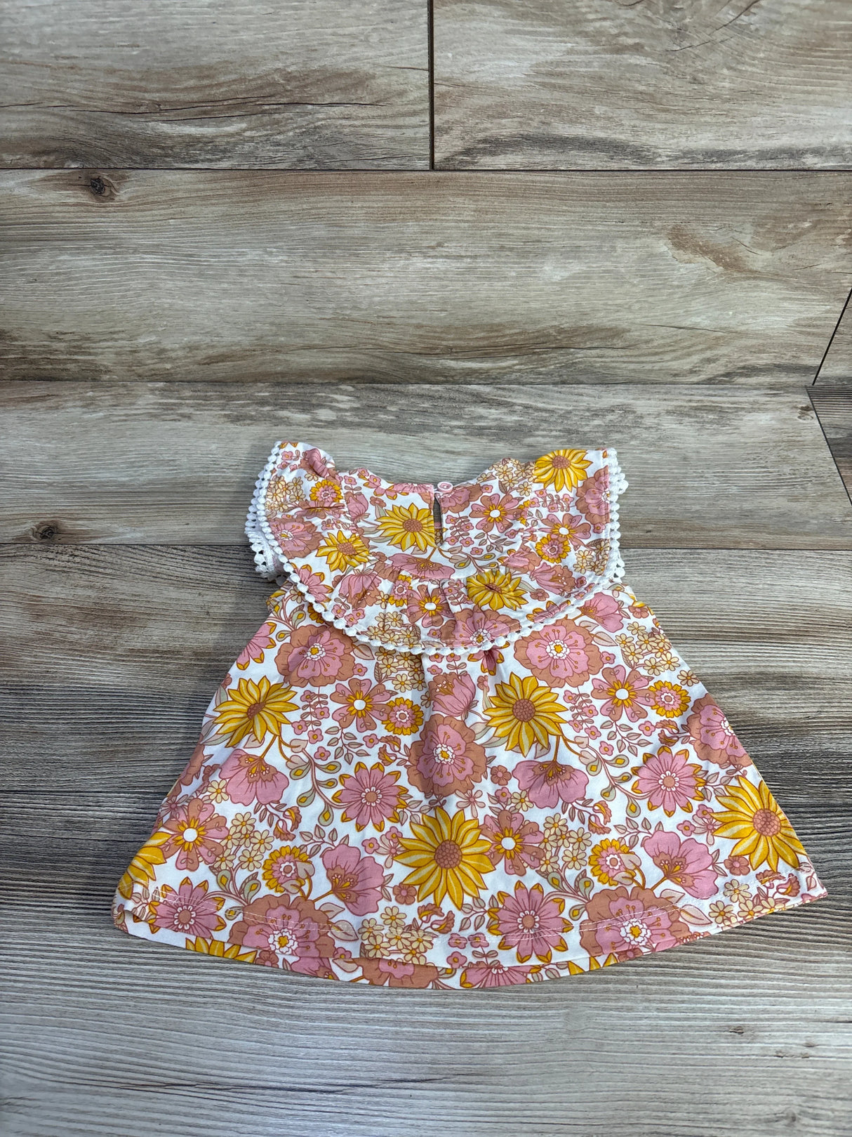 C&C California Kids Floral Ruffle Shirt Pink sz 12m