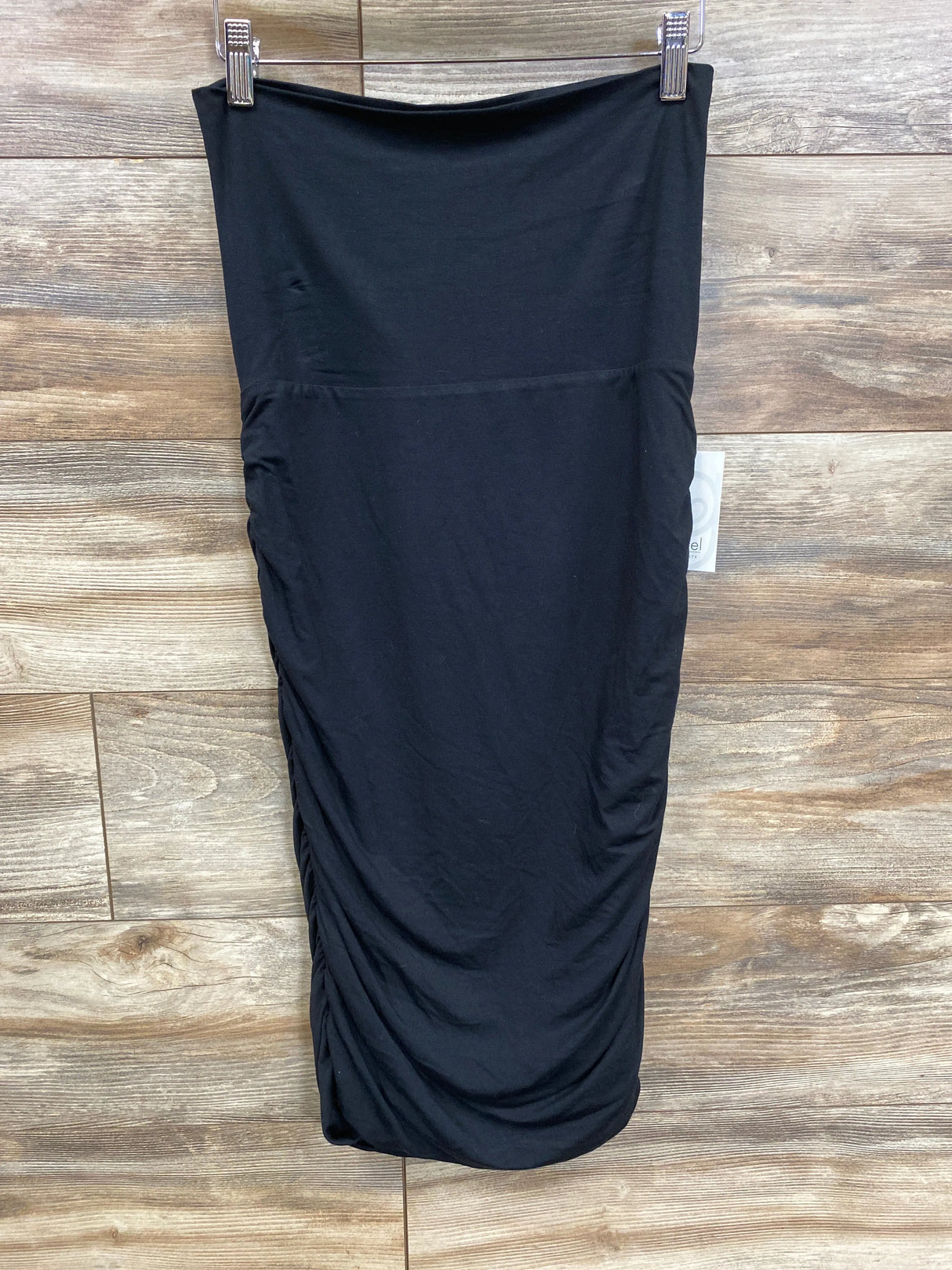 NEW Angel Maternity Ruched Maternity Midi Skirt Black sz Small