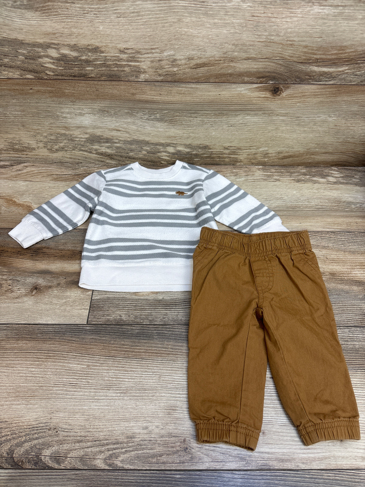 Carter's 2pc Striped Knit Sweater & Pants Set White sz 6m