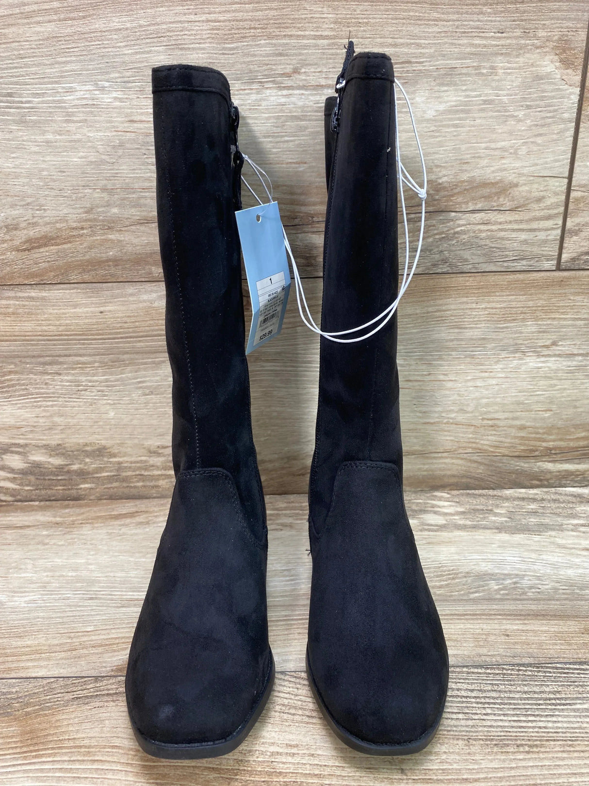 NEW Cat & Jack Mylah Tall Riding Boots Black sz 1Y - Me n Mommy To Be