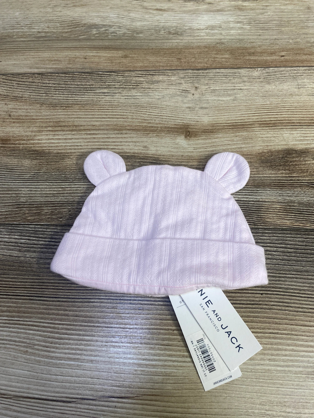 NEW Janie & Jack Baby Pointelle Bear Ear Beanie Pink sz 0-3m