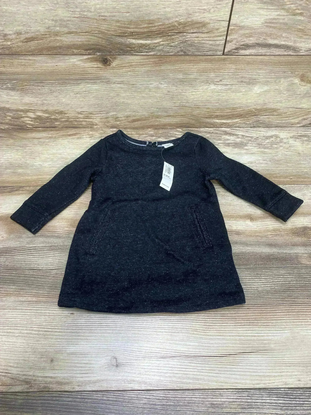 NEW Old Navy Fleece Shift Dress Black sz 12-18m - Me n Mommy To Be