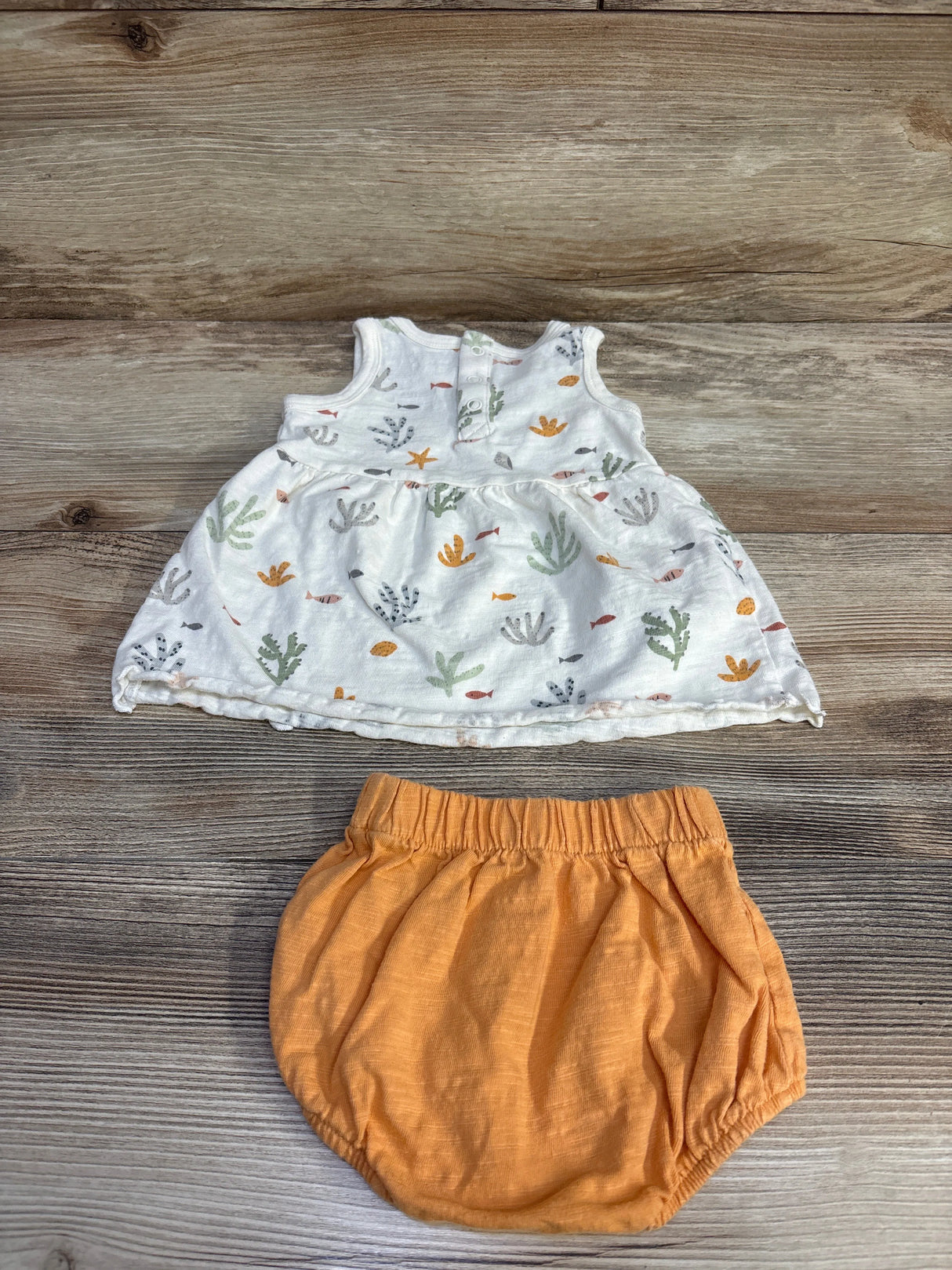 Little Co. 2pc Sea Dress & Bloomers White sz 3m - Me n Mommy To Be